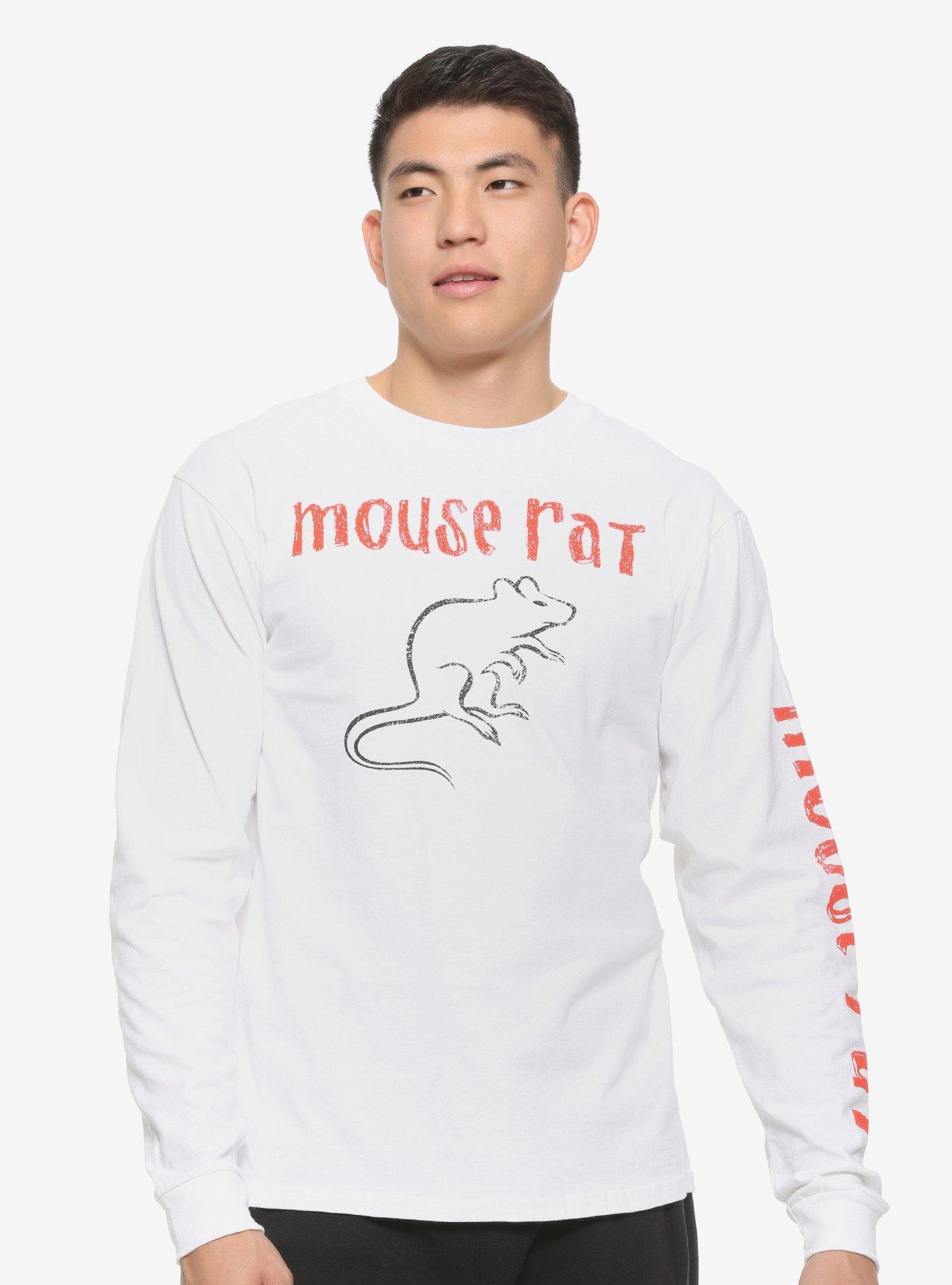 Parks and Recreation Mouse Rat Logo Long Sleeve T-Shirt - BoxLunch Exclusive, GREY, hi-res
