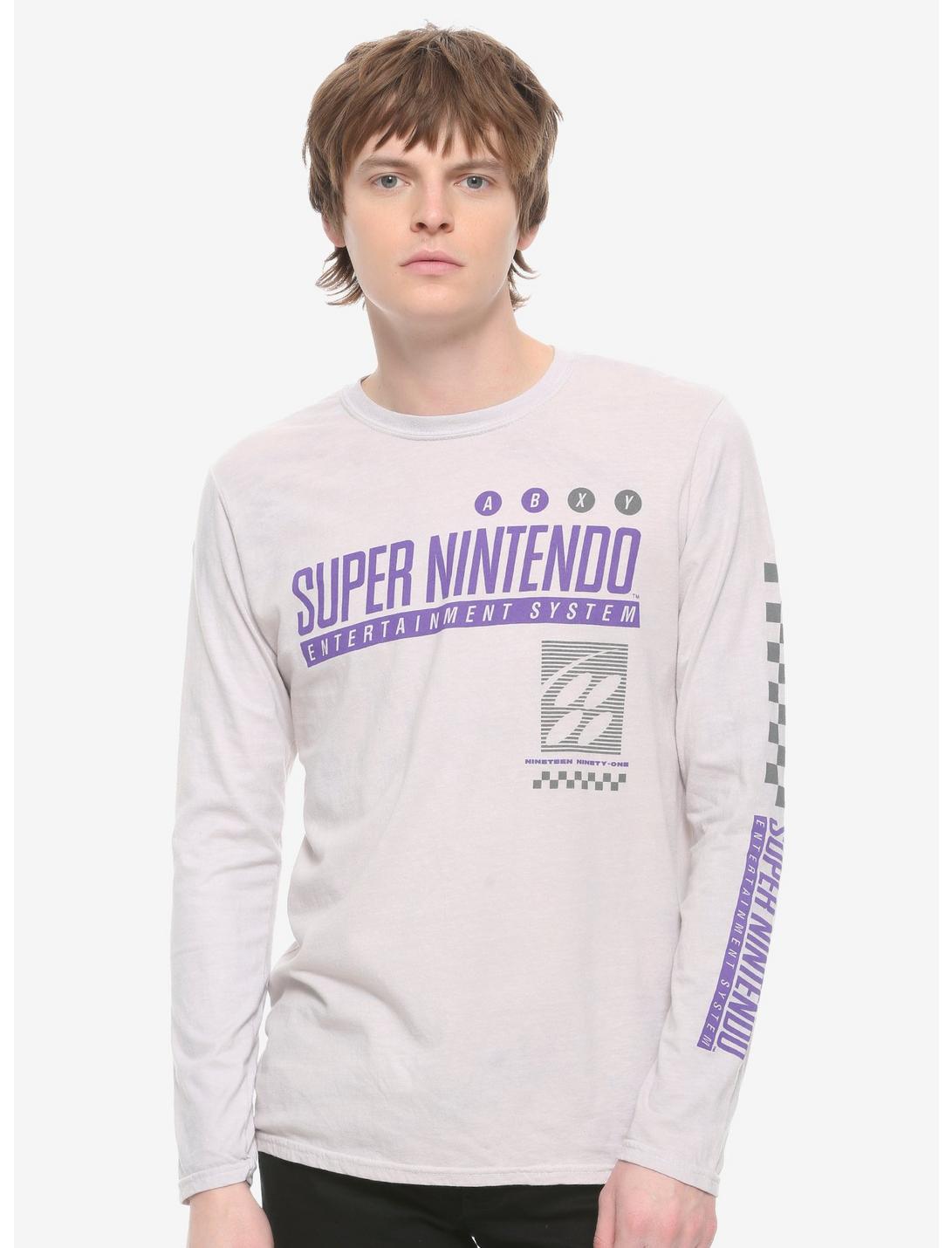 Super Nintendo Entertainment System Long Sleeve T-Shirt - BoxLunch Exclusive, GREY, hi-res