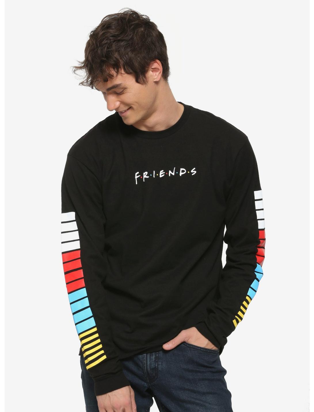 Friends Logo Color Tiles Long Sleeve T-Shirt - BoxLunch Exclusive, BLACK, hi-res