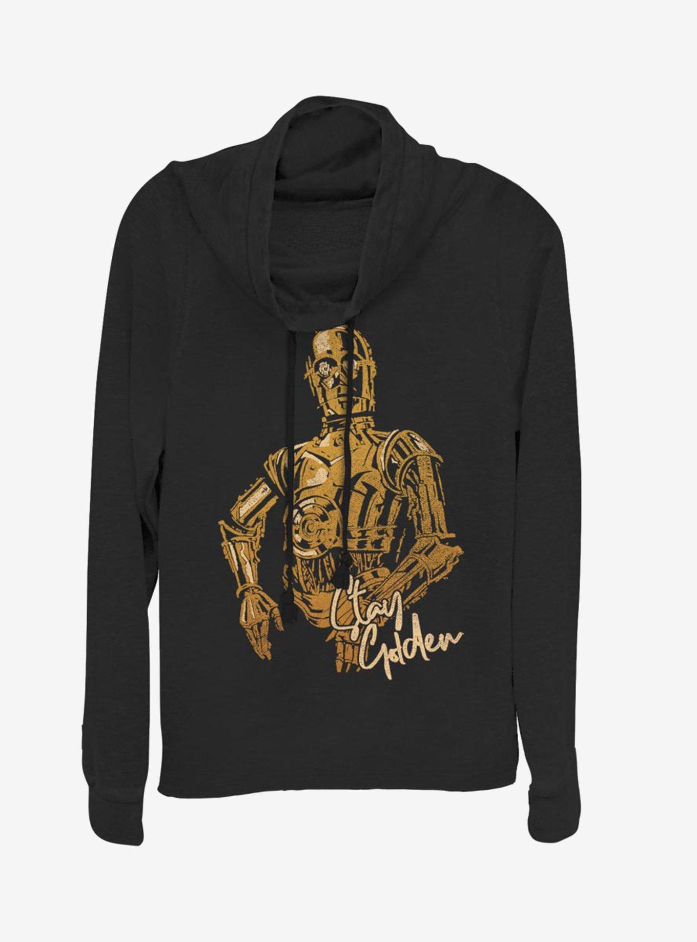 Star Wars Episode IX The Rise Of Skywalker C3PO Stay Golden Cowlneck Long-Sleeve Womens Top, , hi-res