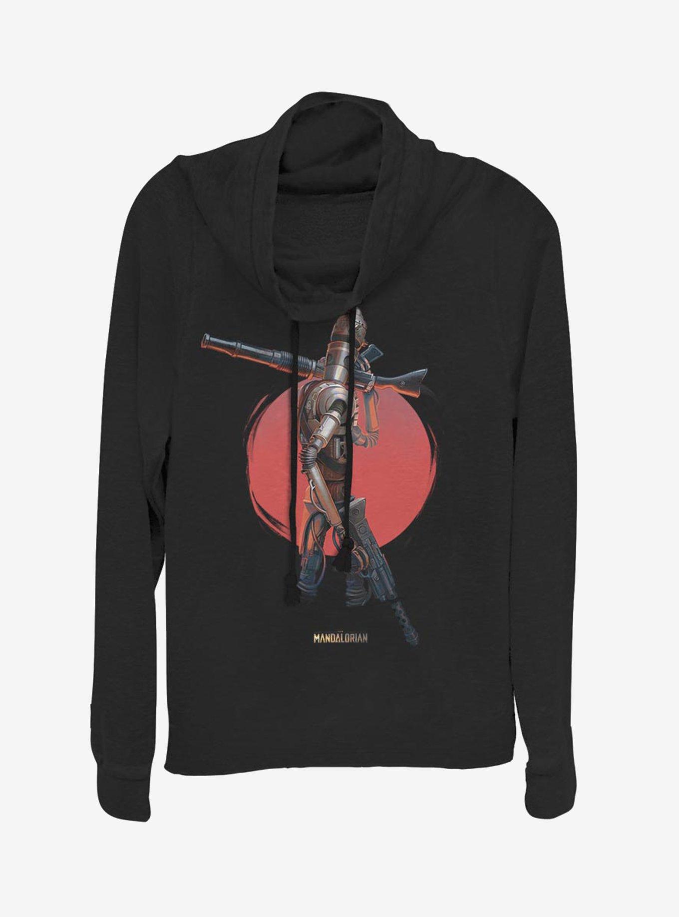 Star Wars The Mandalorian IG 11 Cowlneck Long-Sleeve Womens Top, BLACK, hi-res