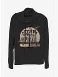 Star Wars The Mandalorian Charcter Action Pose Cowlneck Long-Sleeve Womens Top, BLACK, hi-res