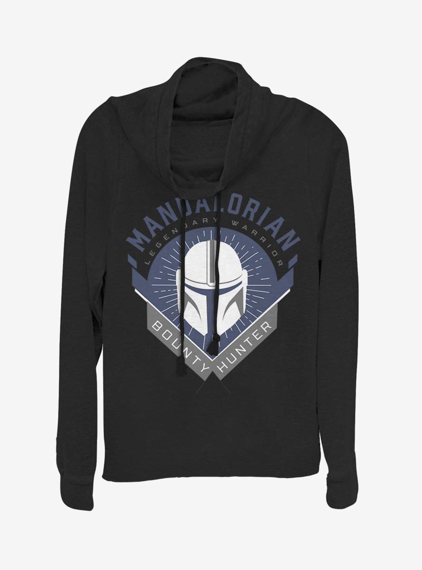 Star Wars The Mandalorian Bounty Hunter Crest Cowlneck Long-Sleeve Womens Top, , hi-res