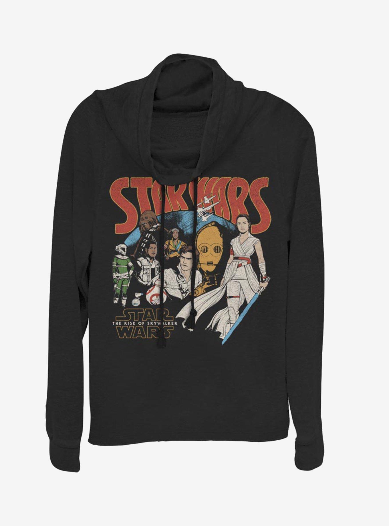 Star Wars Episode IX The Rise Of Skywalker Retro Buddies Cowlneck Long-Sleeve Womens Top, , hi-res