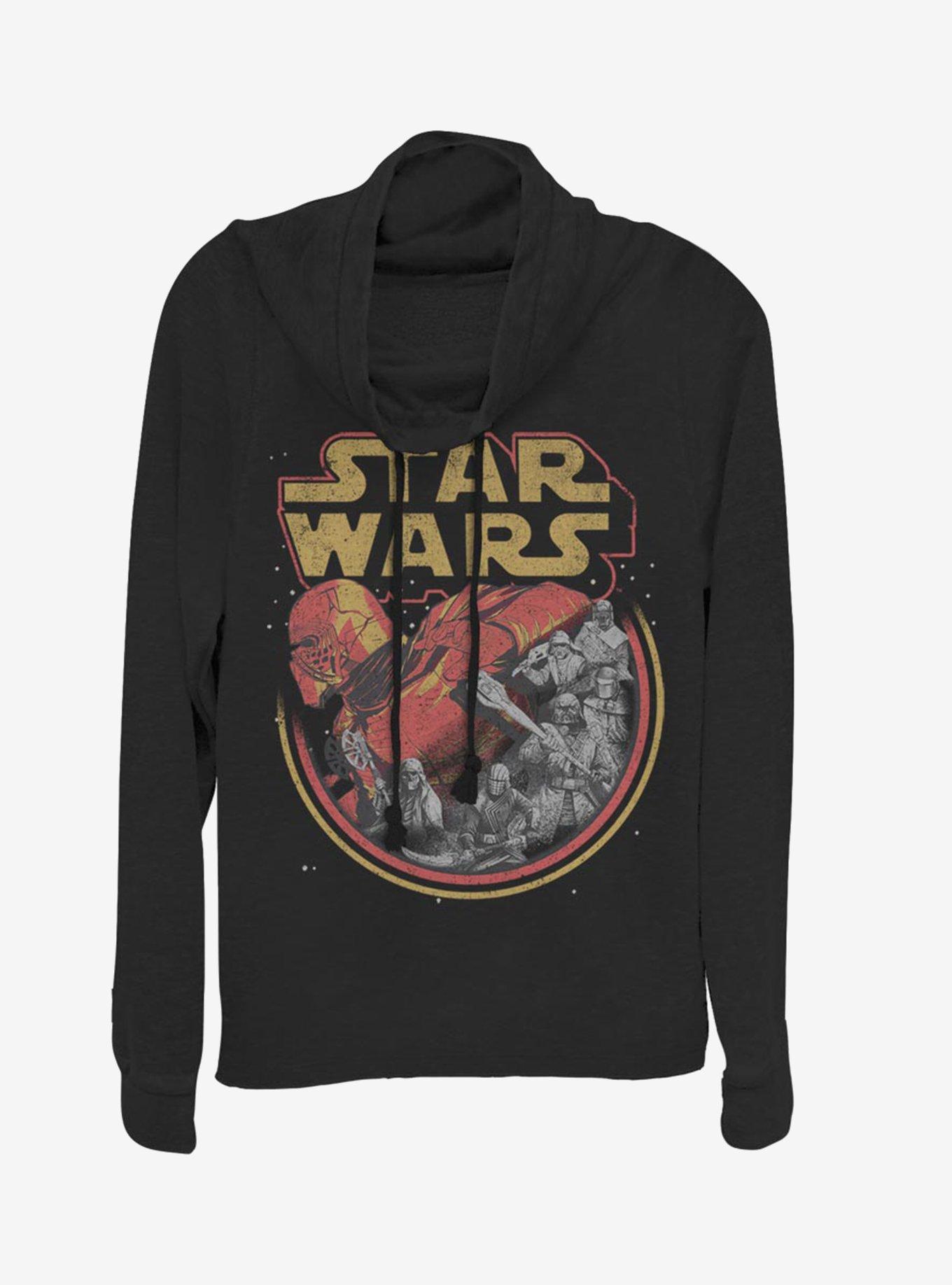 Star Wars Episode IX The Rise Of Skywalker Retro Villains Cowlneck Long-Sleeve Womens Top, , hi-res