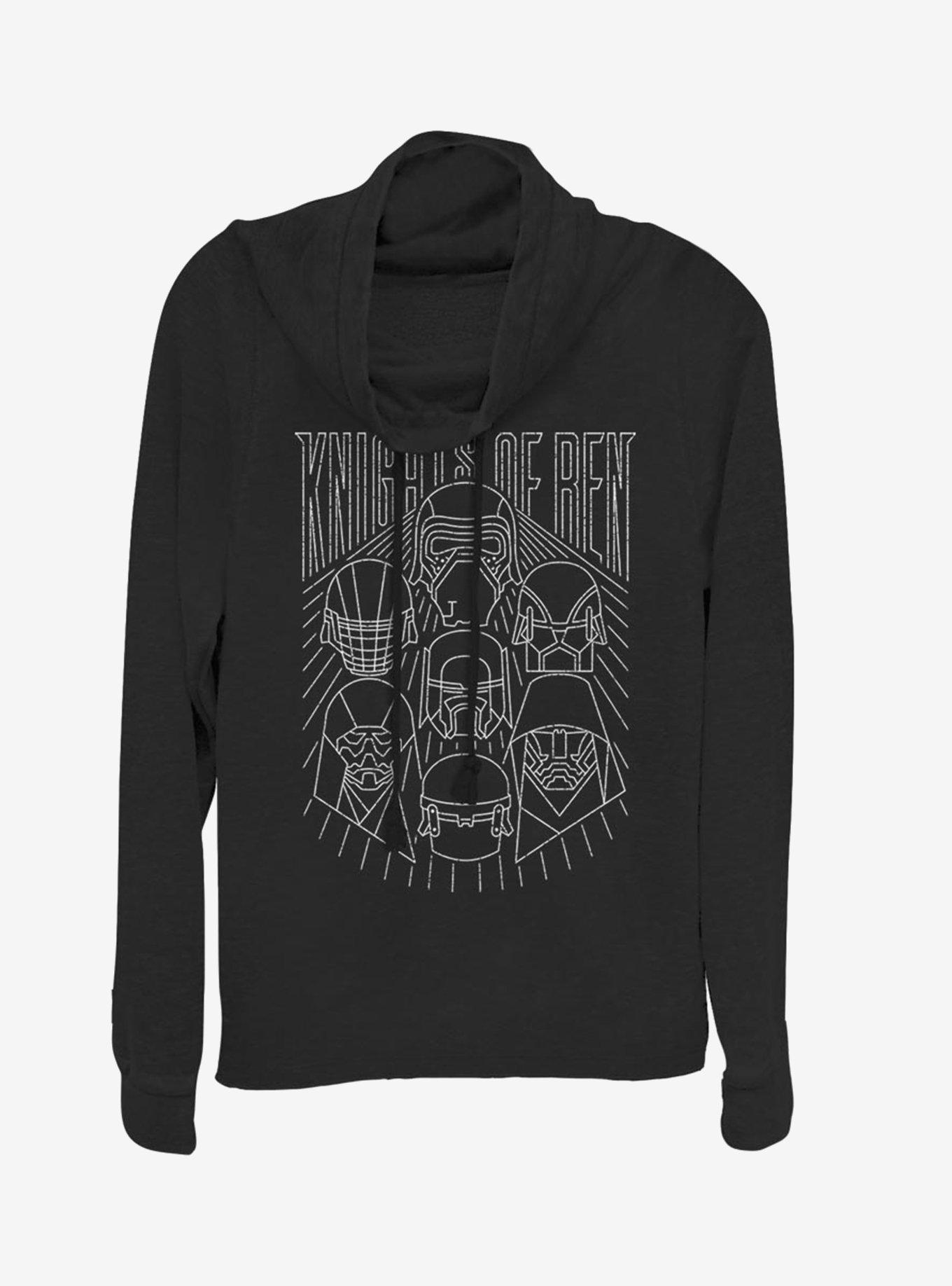 Star Wars Episode IX The Rise Of Skywalker Simple Outlines Cowlneck Long-Sleeve Womens Top, , hi-res
