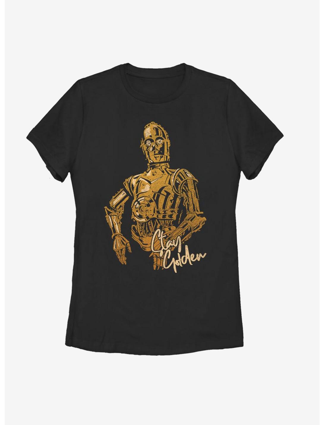 Star Wars Episode IX The Rise Of Skywalker C3PO Stay Golden Womens T-Shirt, BLACK, hi-res