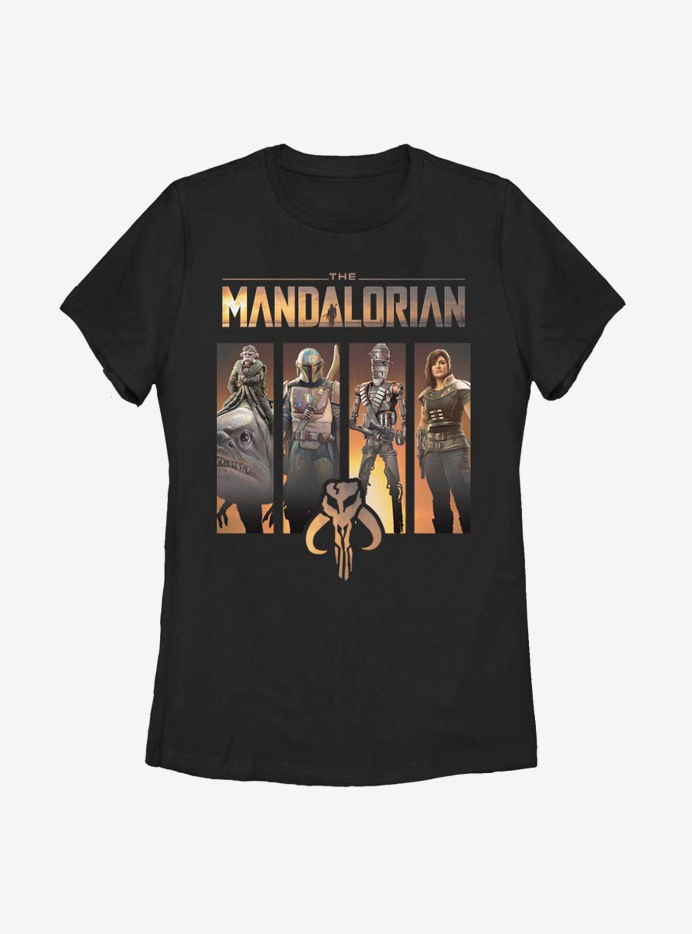 Star Wars The Mandalorian Character Panels Womens T-Shirt, BLACK, hi-res