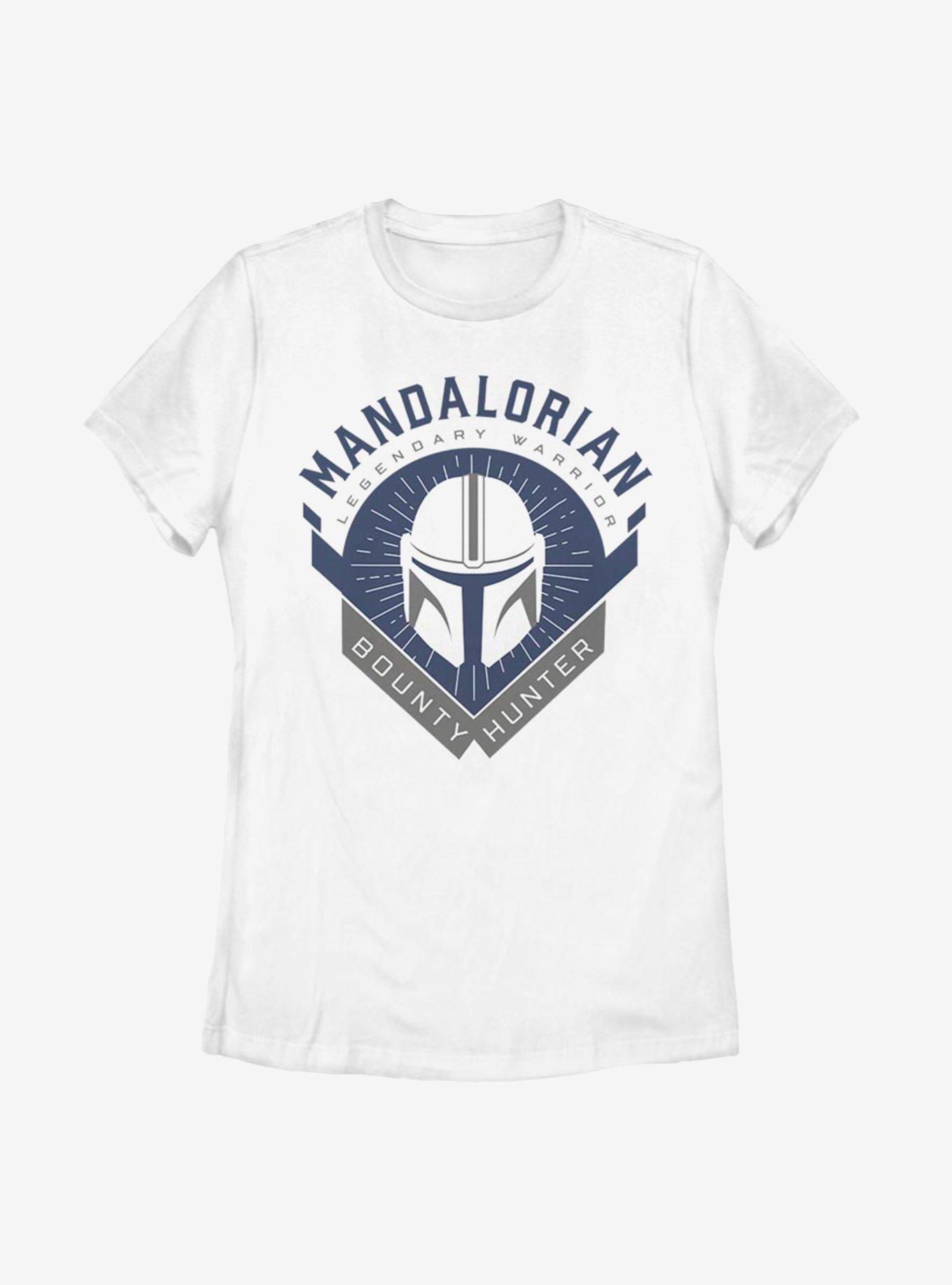 Star Wars The Mandalorian Bounty Hunter Crest Womens T-Shirt, WHITE, hi-res