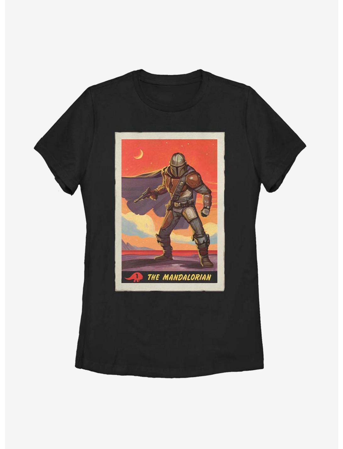 Star Wars The Mandalorian Retro Poster Womens T-Shirt, BLACK, hi-res