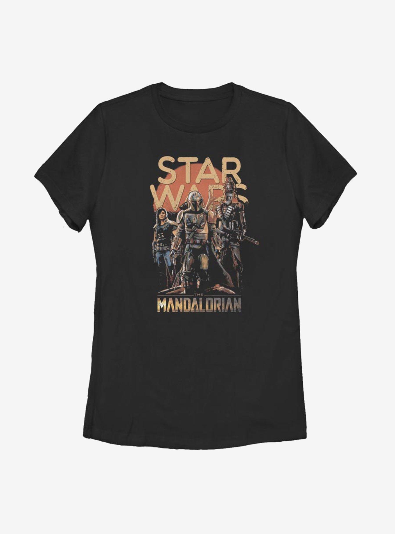 Star Wars The Mandalorian Character Pose Womens T-Shirt, BLACK, hi-res