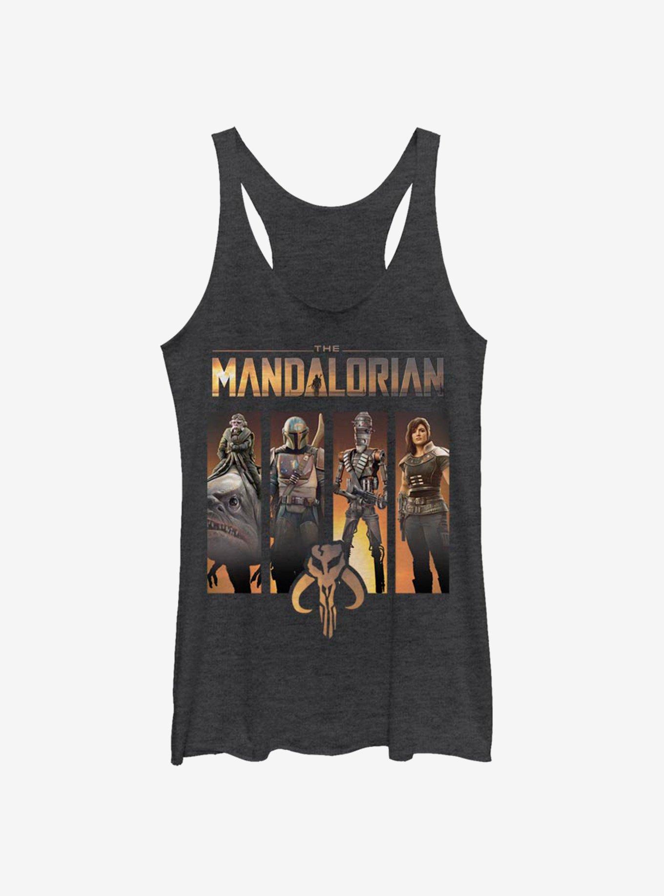 Star Wars The Mandalorian Character Panels Womens Tank Top, BLK HTR, hi-res