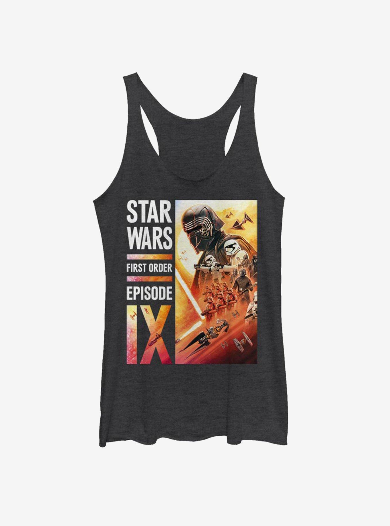 Star Wars Episode IX The Rise Of Skywalker First Order Collage Womens Tank Top, BLK HTR, hi-res