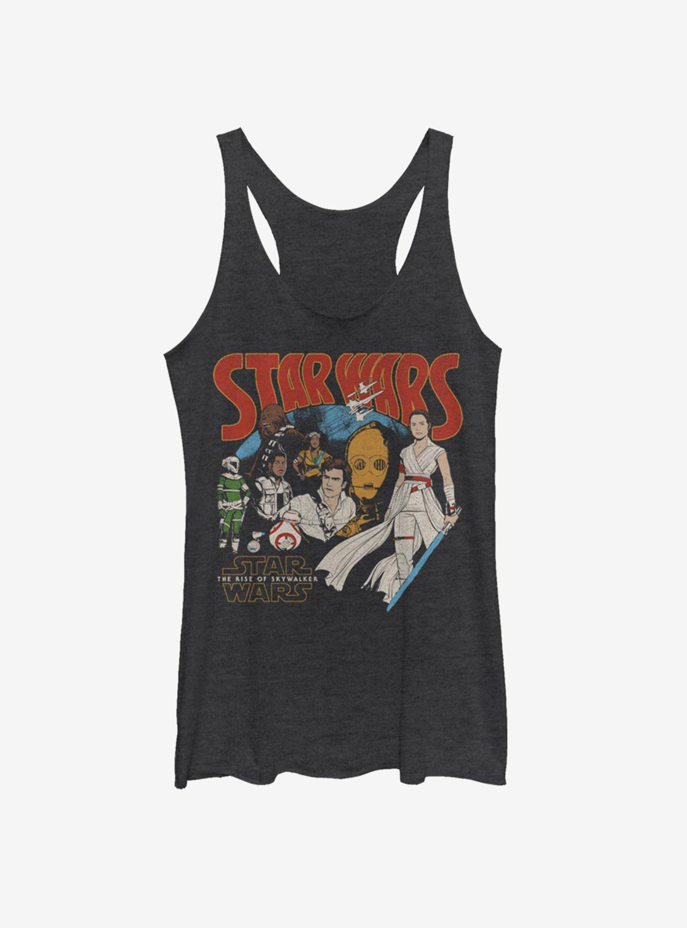 Star Wars Episode IX The Rise Of Skywalker Retro Buddies Womens Tank Top, BLK HTR, hi-res