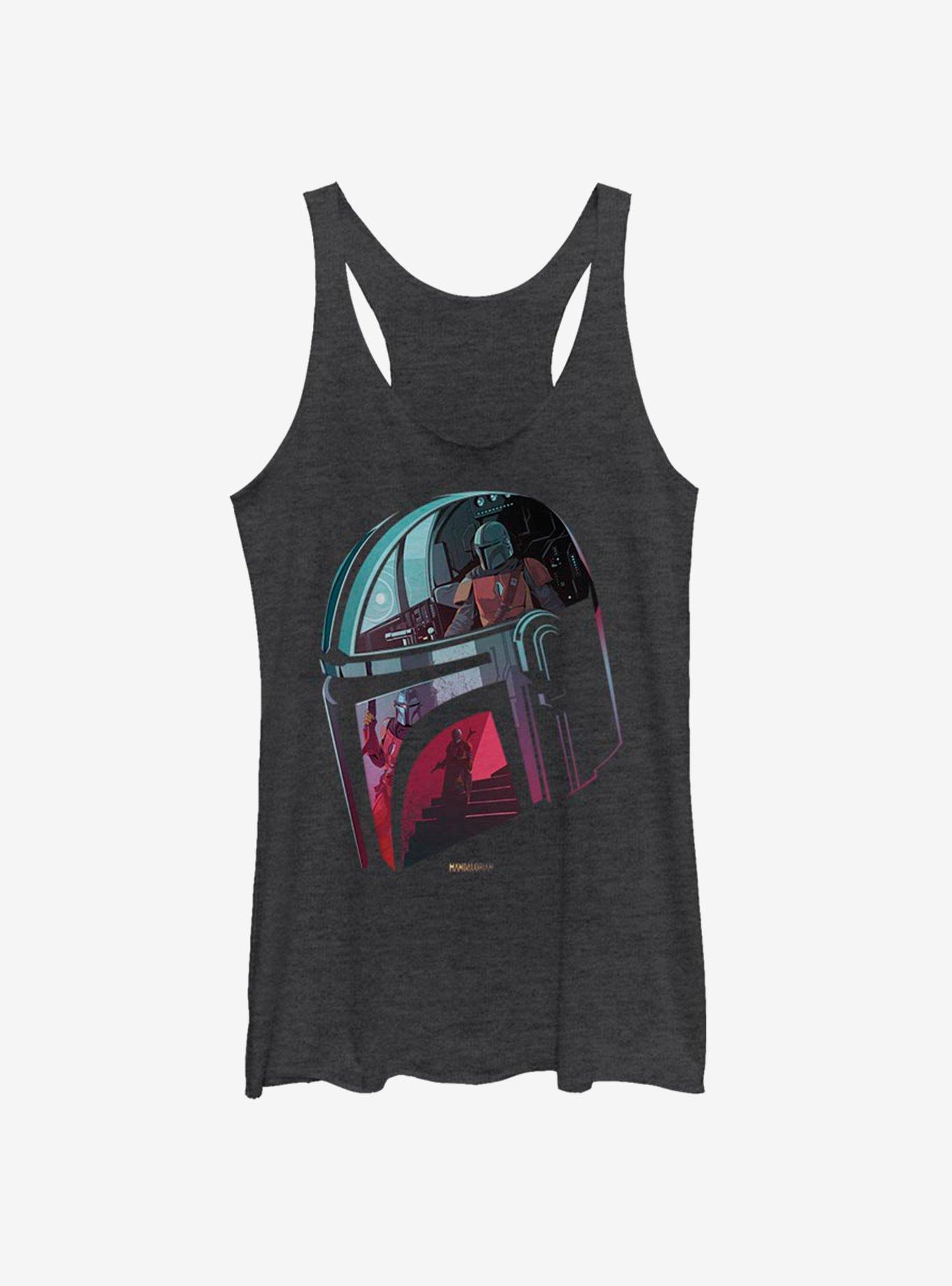 Star Wars The Mandalorian Inside The Helmet Womens Tank Top, BLK HTR, hi-res