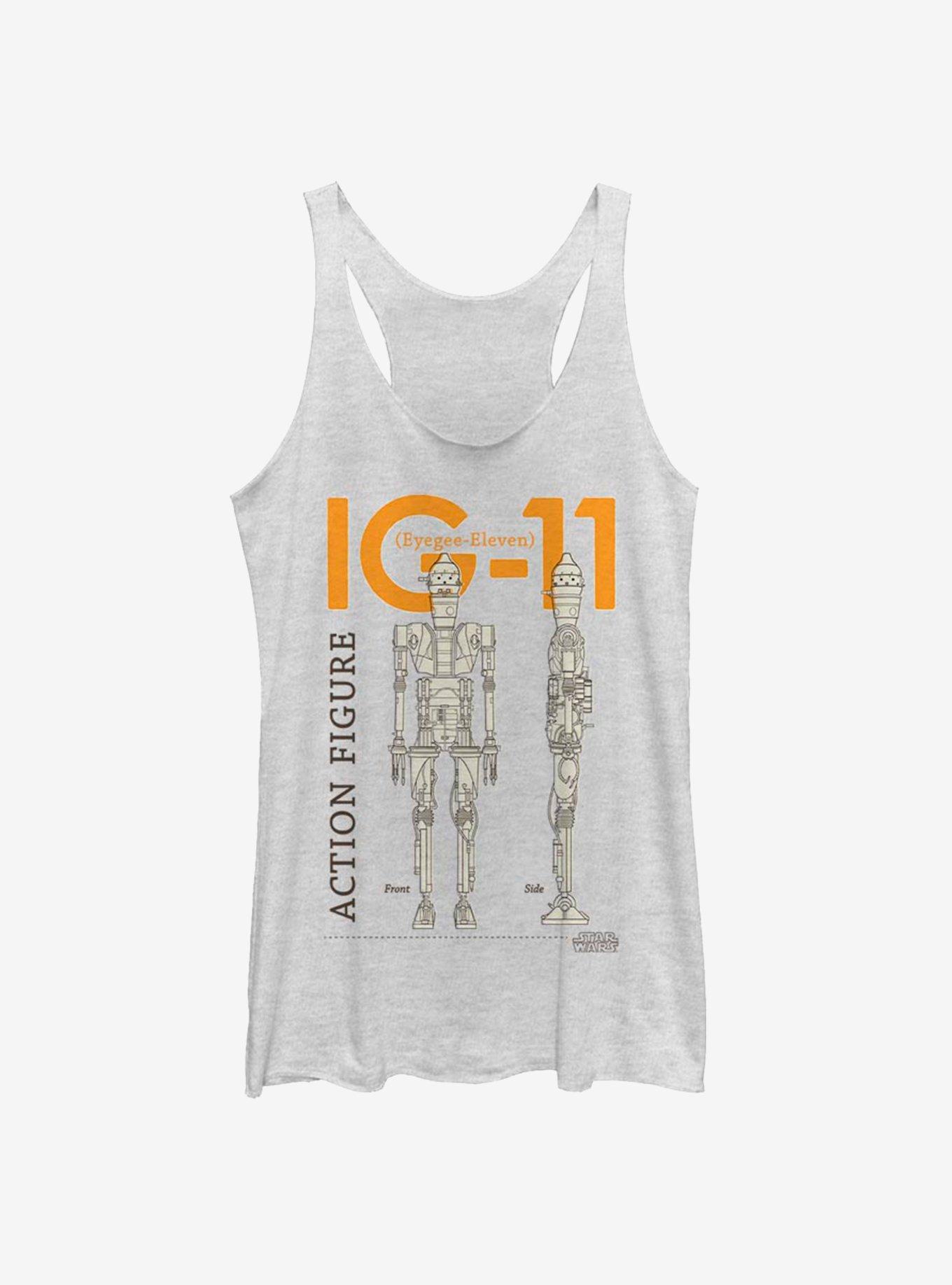 Star Wars The Mandalorian IG Schematics Womens Tank Top, WHITE HTR, hi-res