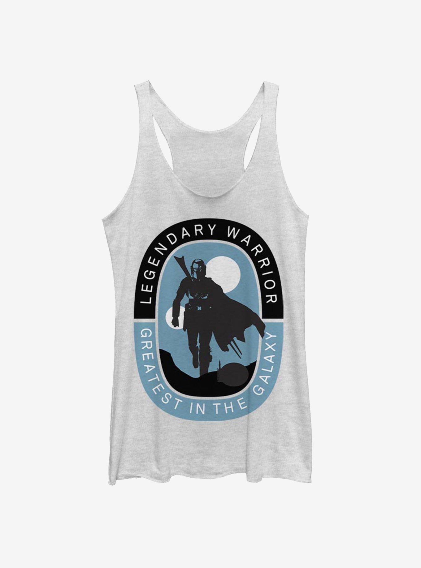 Star Wars The Mandalorian Legendary Warrior Womens Tank Top, WHITE HTR, hi-res