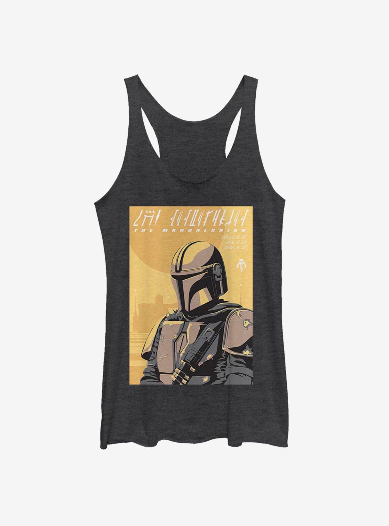 Star Wars The Mandalorian Poster Womens Tank Top, BLK HTR, hi-res