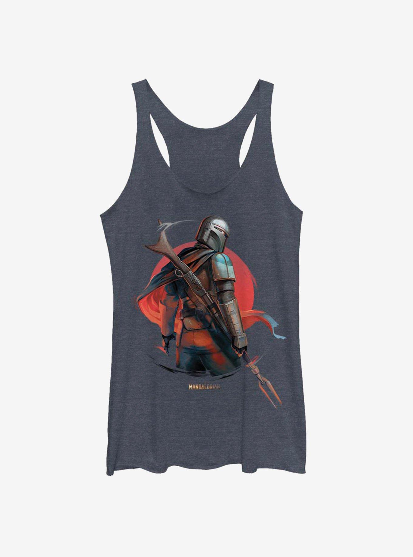 Star Wars The Mandalorian Sunrise Womens Tank Top, NAVY HTR, hi-res