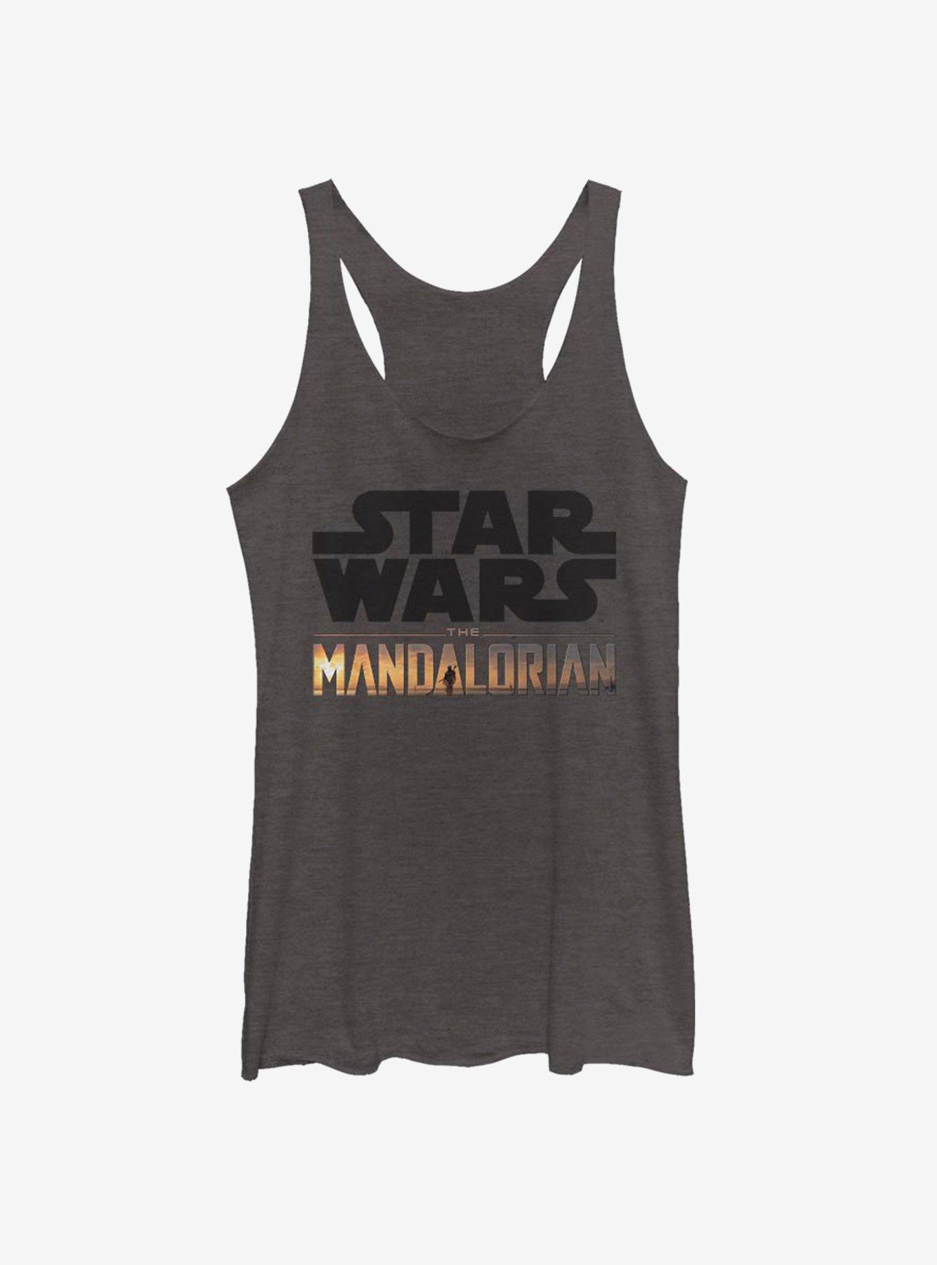 Plus Size Star Wars The Mandalorian Stacked Logo Womens Tank Top, , hi-res