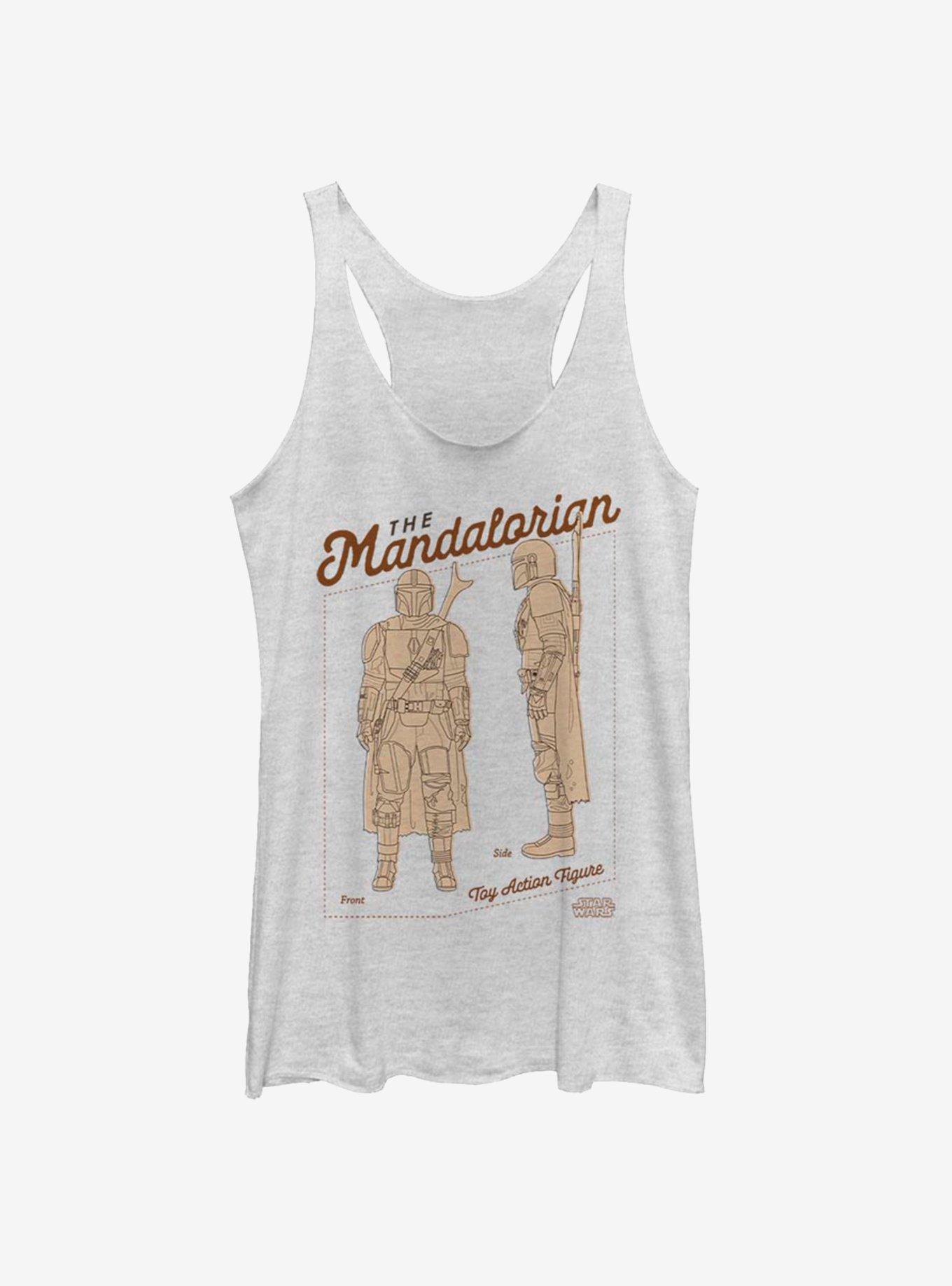 Star Wars The Mandalorian Action Figure Womens Tank Top, WHITE HTR, hi-res