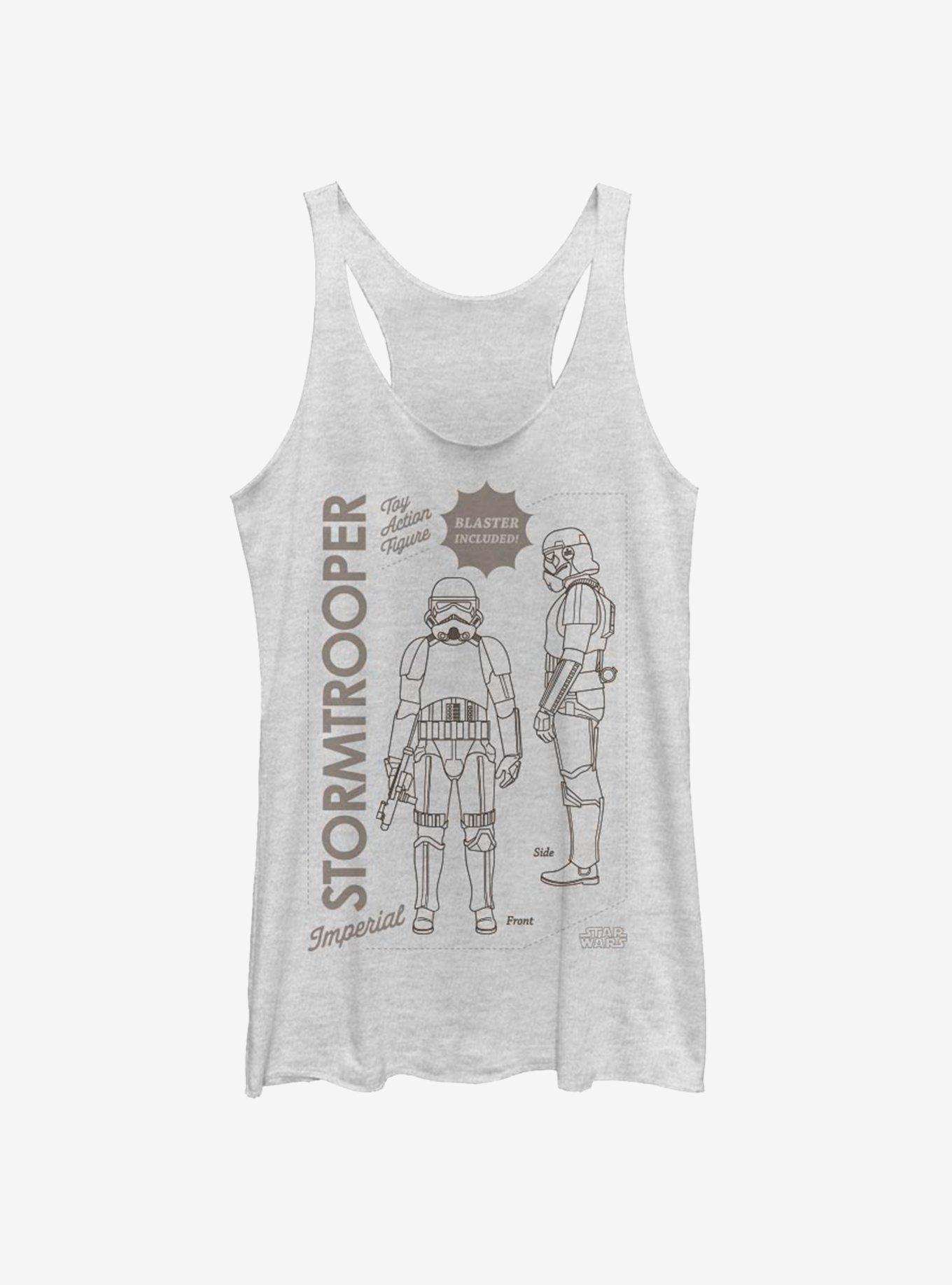 Star Wars The Mandalorian Trooper Action Figure Womens Tank Top, WHITE HTR, hi-res