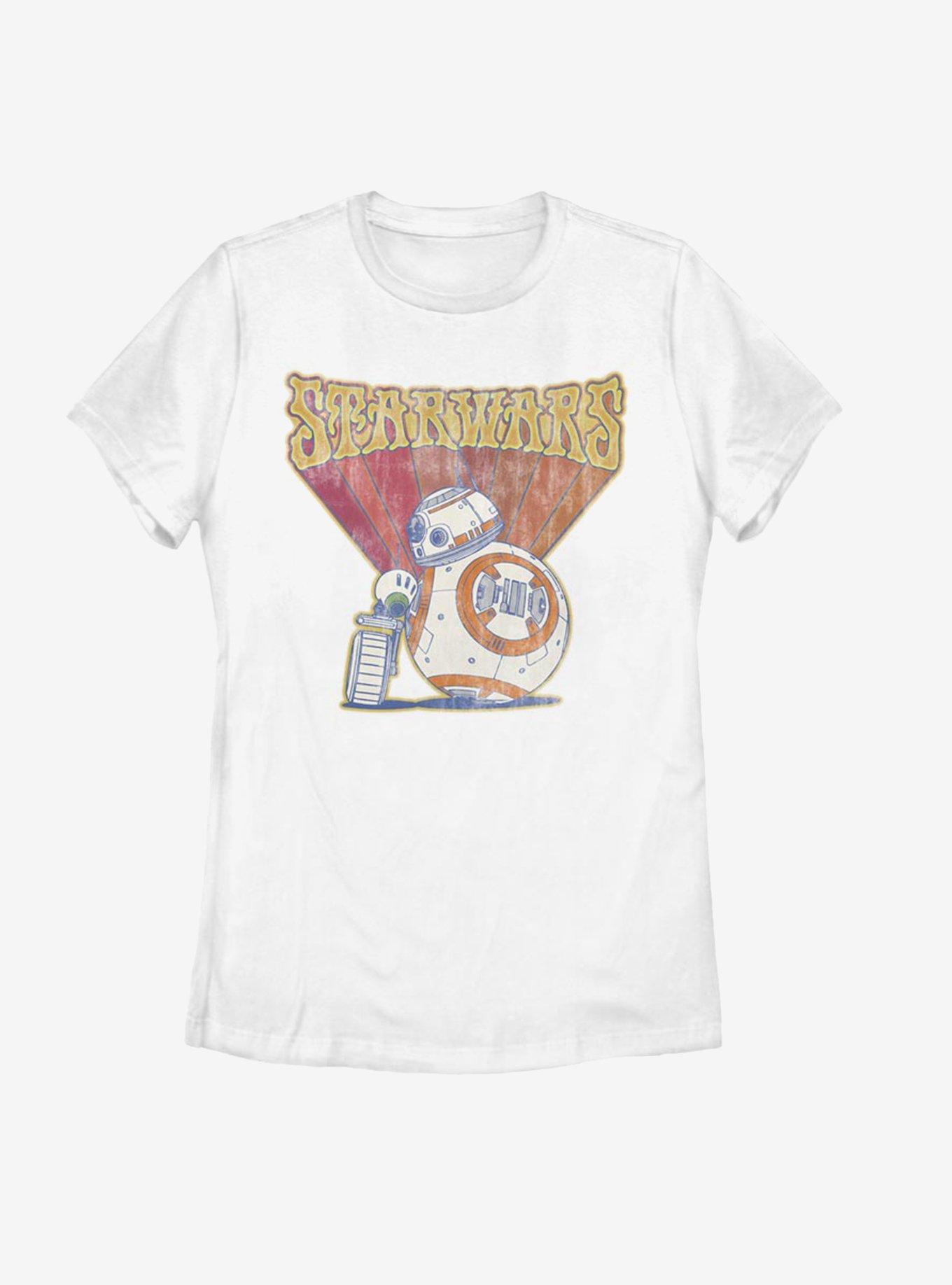 Star Wars Episode IX The Rise Of Skywalker BB8 Retro Womens T-Shirt, WHITE, hi-res
