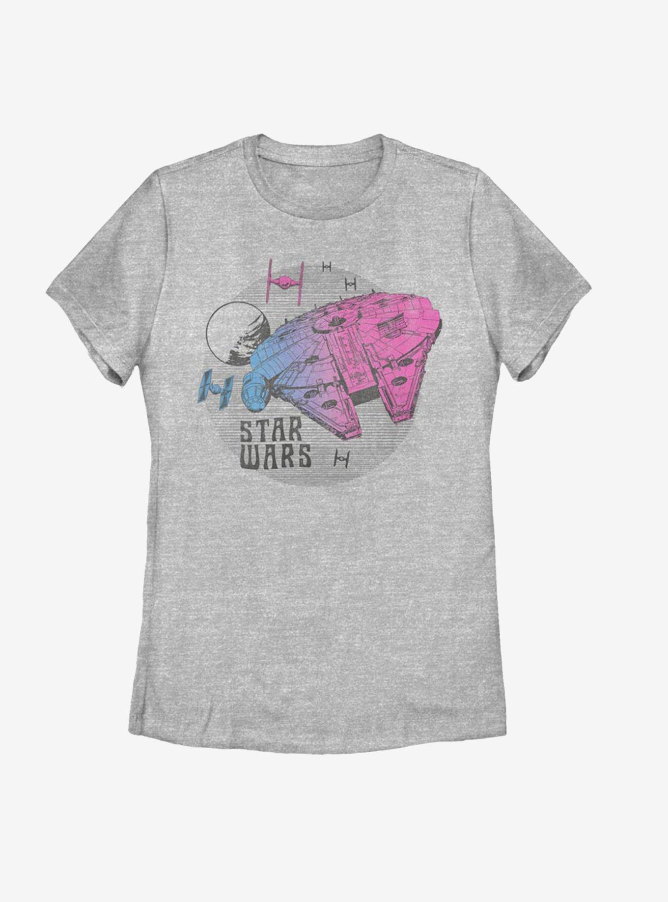 Star Wars Episode IX The Rise Of Skywalker Neon Ship Womens T-Shirt, ATH HTR, hi-res