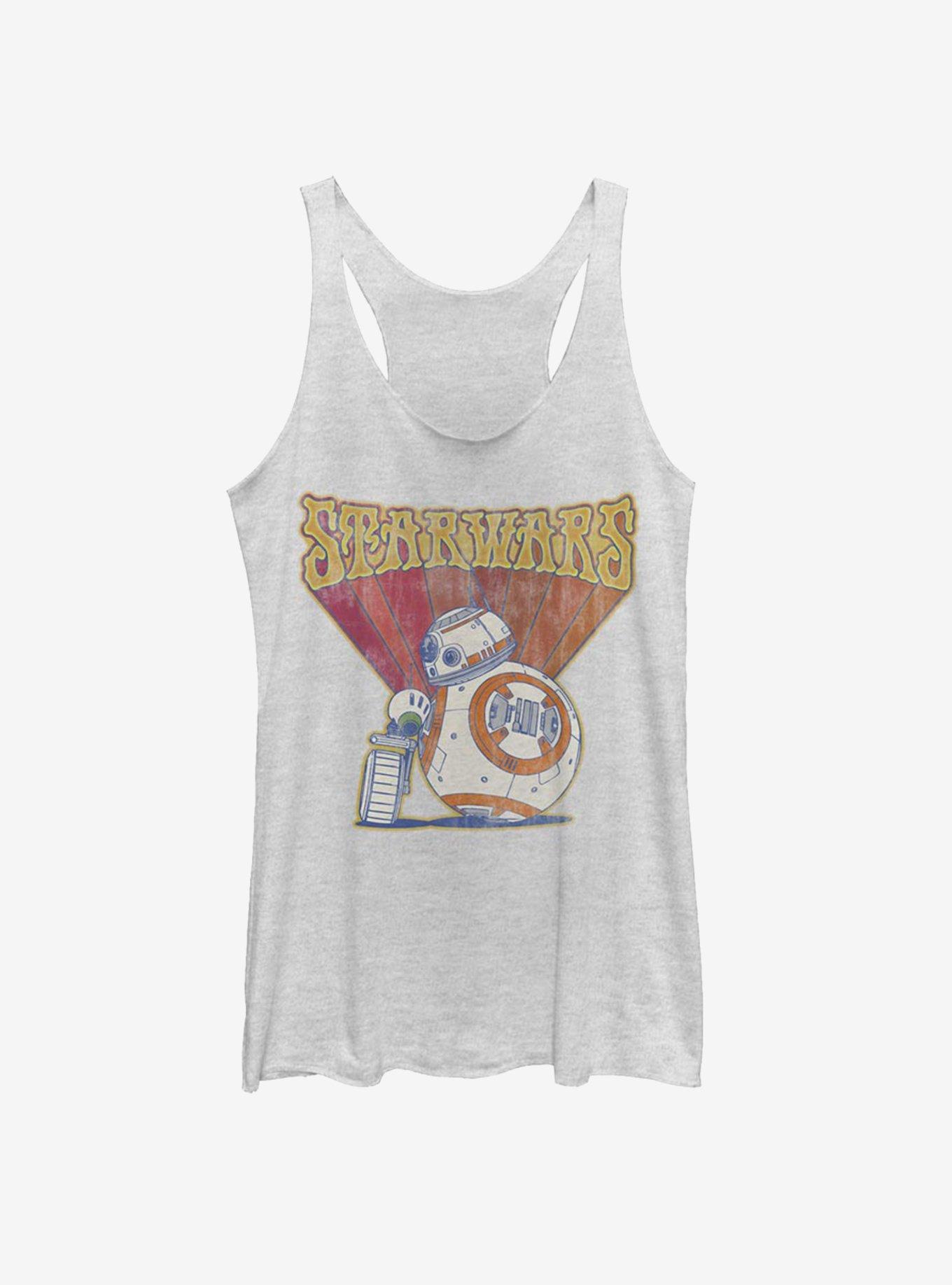 Star Wars Episode IX The Rise Of Skywalker BB8 Retro Womens Tank Top, WHITE HTR, hi-res