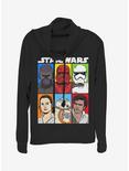 Star Wars Episode IX The Rise Of Skywalker Friends And Foes Cowlneck Long-Sleeve Womens Top, BLACK, hi-res
