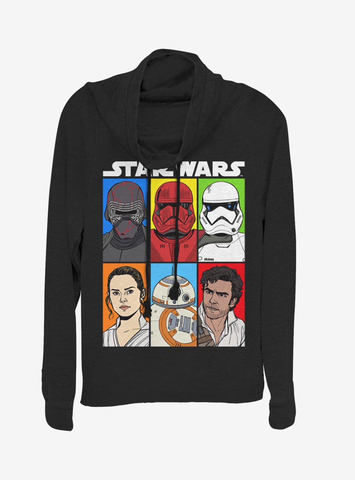 Star Wars Episode IX The Rise Of Skywalker Friends And Foes Cowlneck Long-Sleeve Womens Top, , hi-res