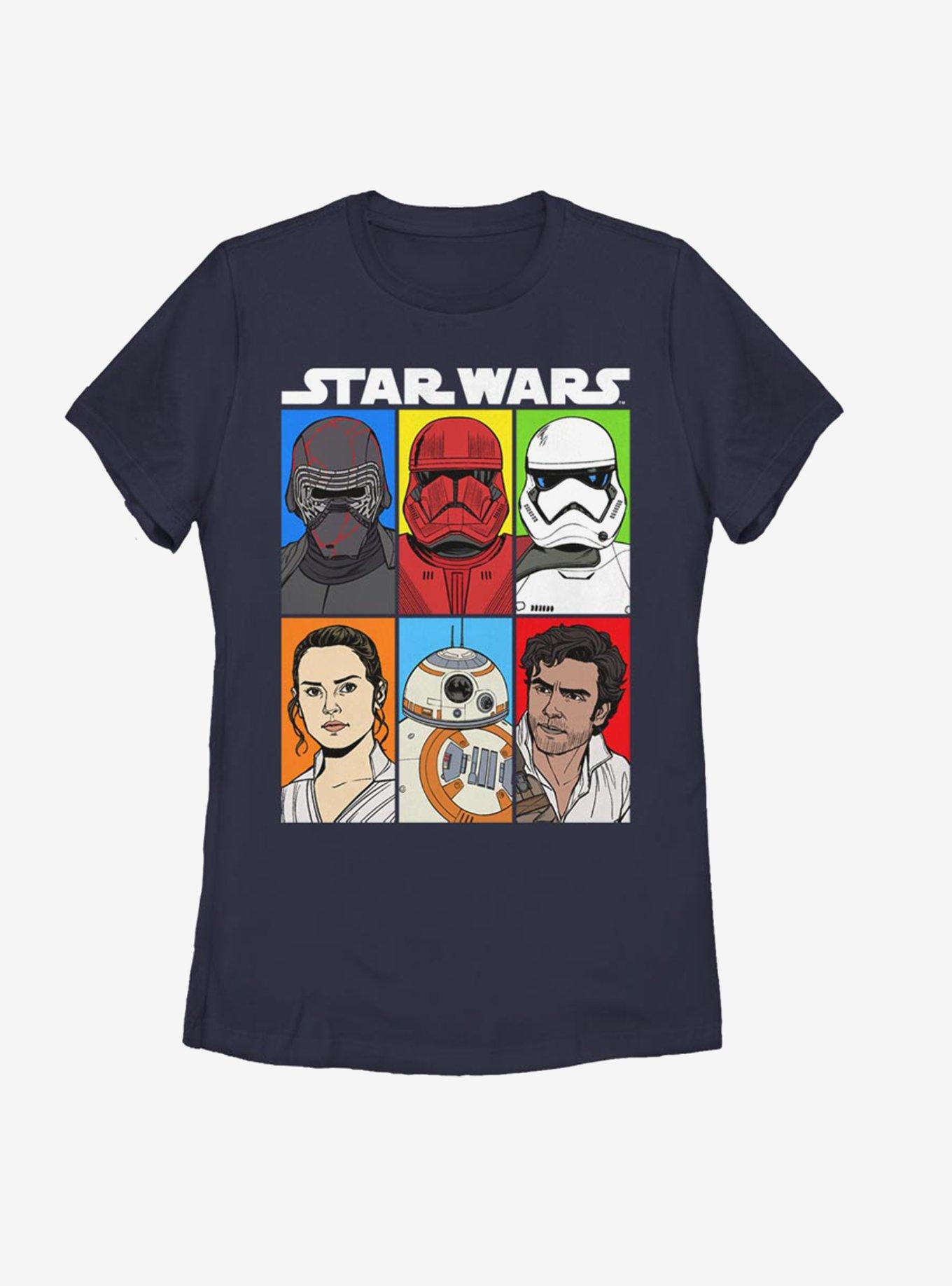 Star Wars Episode IX The Rise Of Skywalker Friends And Foes Womens T-Shirt, NAVY, hi-res