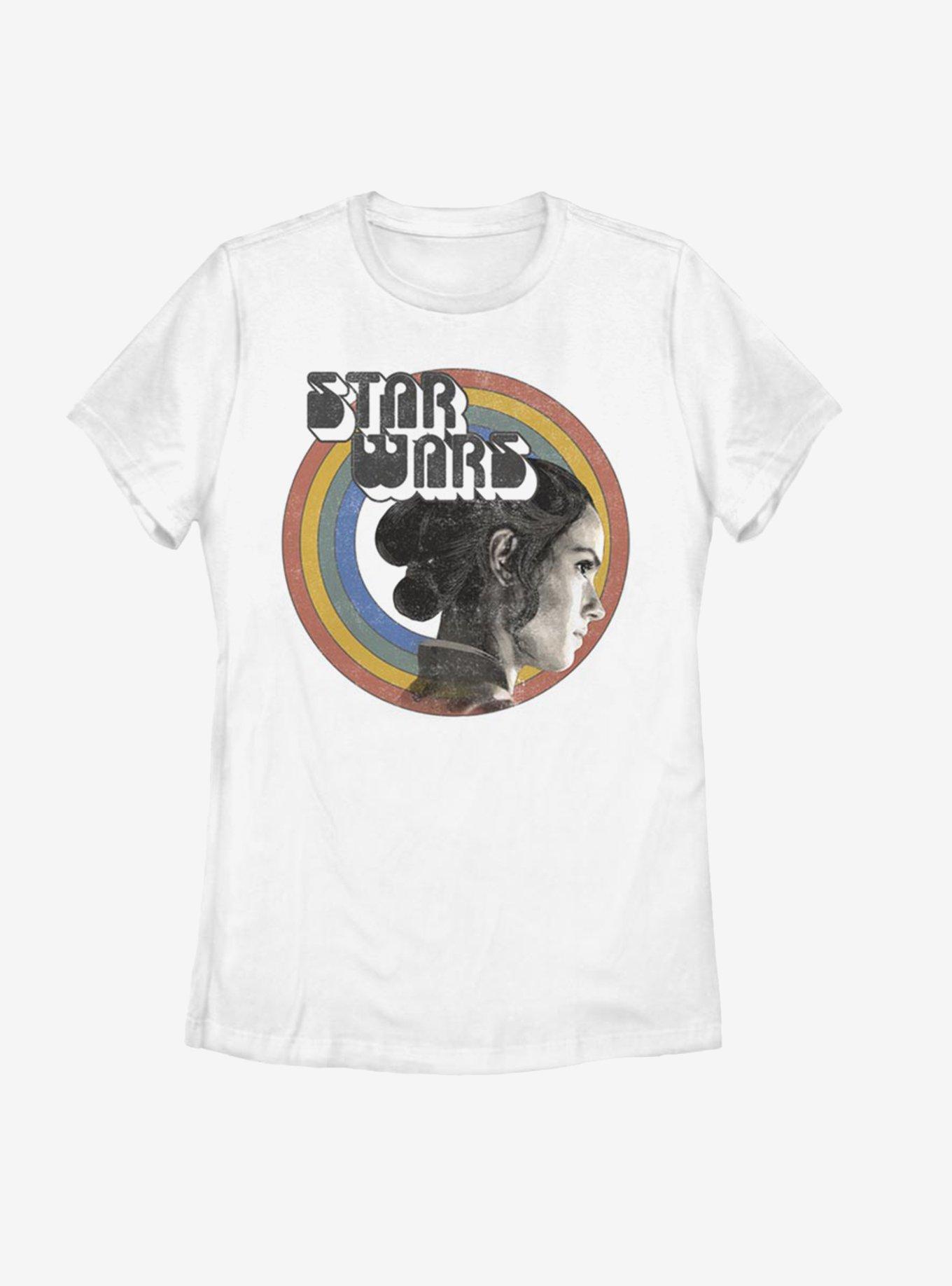 Star Wars Episode IX The Rise Of Skywalker Vintage Rey Rainbow Womens T-Shirt, WHITE, hi-res