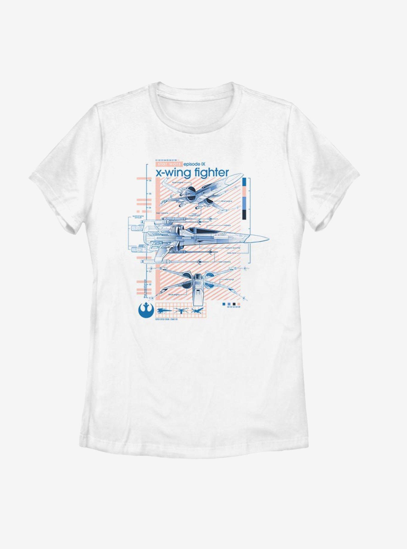 Star Wars Episode IX The Rise Of Skywalker X-Wing Fighters Ninety Womens T-Shirt, WHITE, hi-res