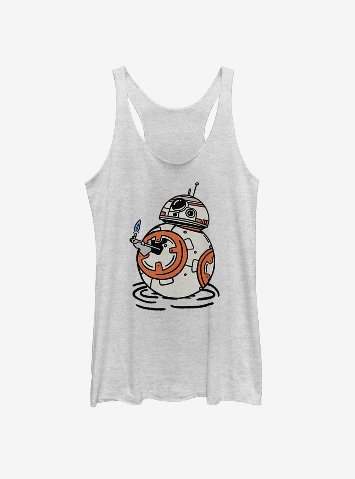 Star Wars Episode IX The Rise Of Skywalker BB Doodles Womens Tank Top, WHITE HTR, hi-res