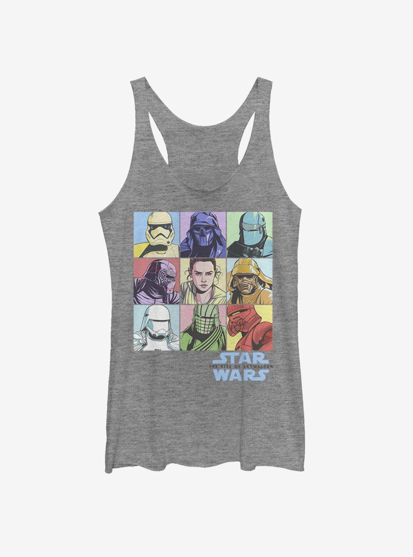 Star Wars Episode IX The Rise Of Skywalker Pastel Rey Boxes Womens Tank Top, GRAY HTR, hi-res