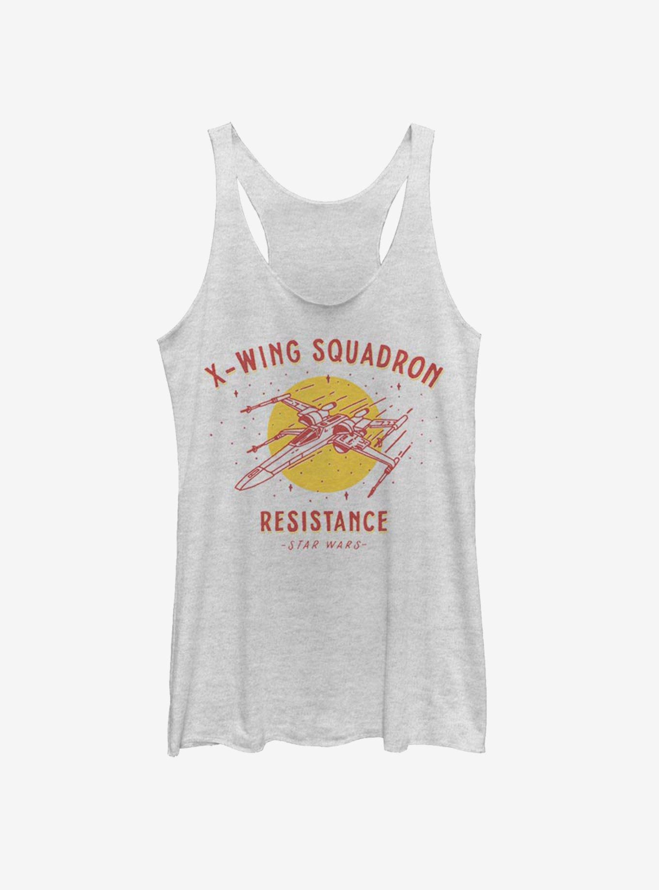 Star Wars Episode IX The Rise Of Skywalker X-Wing Squadron Resistance Womens Tank Top, WHITE HTR, hi-res