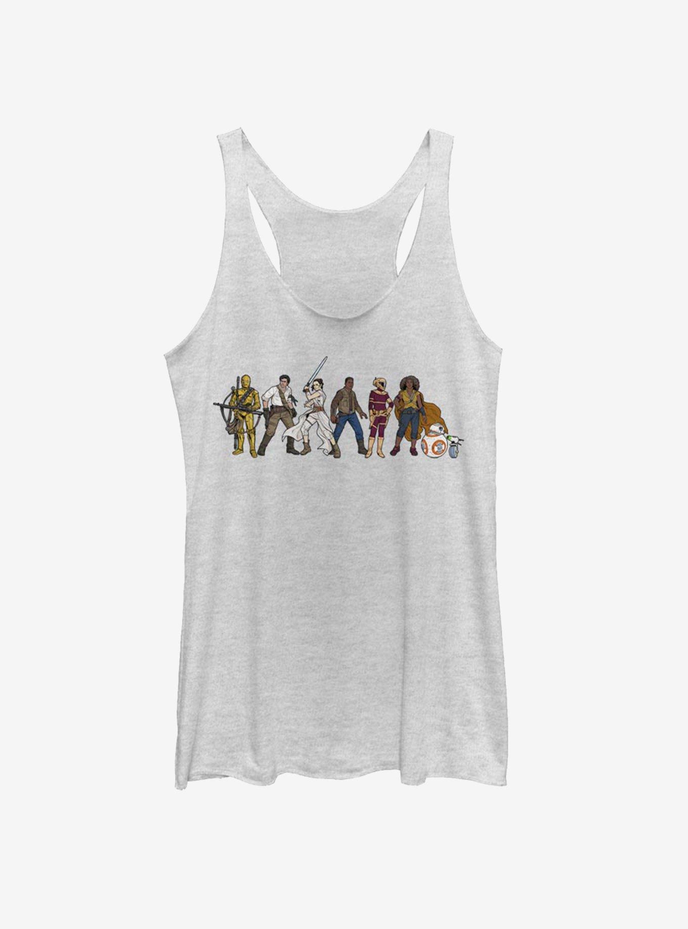 Star Wars Episode IX The Rise Of Skywalker Resistance Lineup Womens Tank Top, WHITE HTR, hi-res