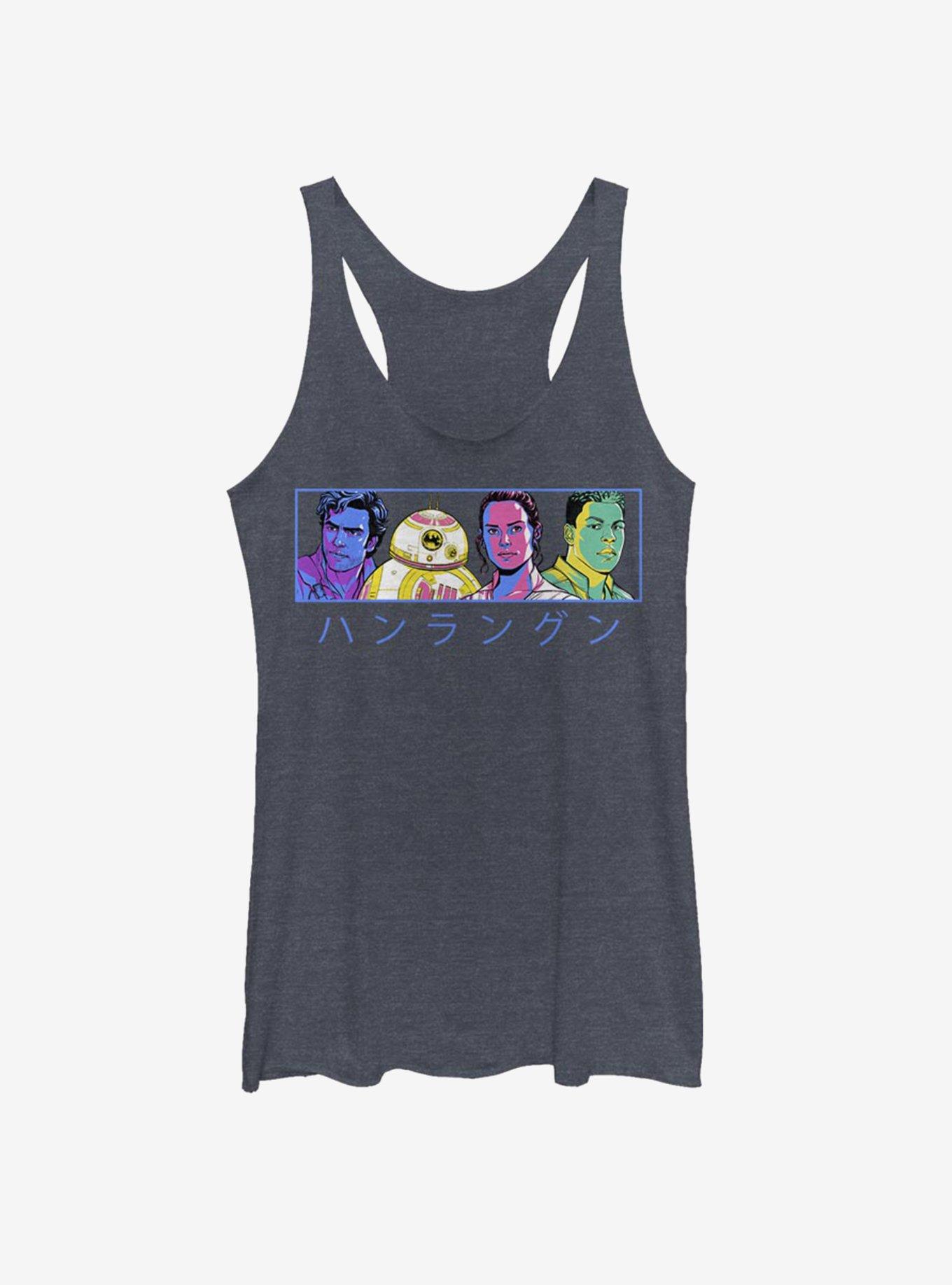 Star Wars Episode IX: The Rise Of Skywalker Line Up Japanese Text Womens Tank Top, NAVY HTR, hi-res