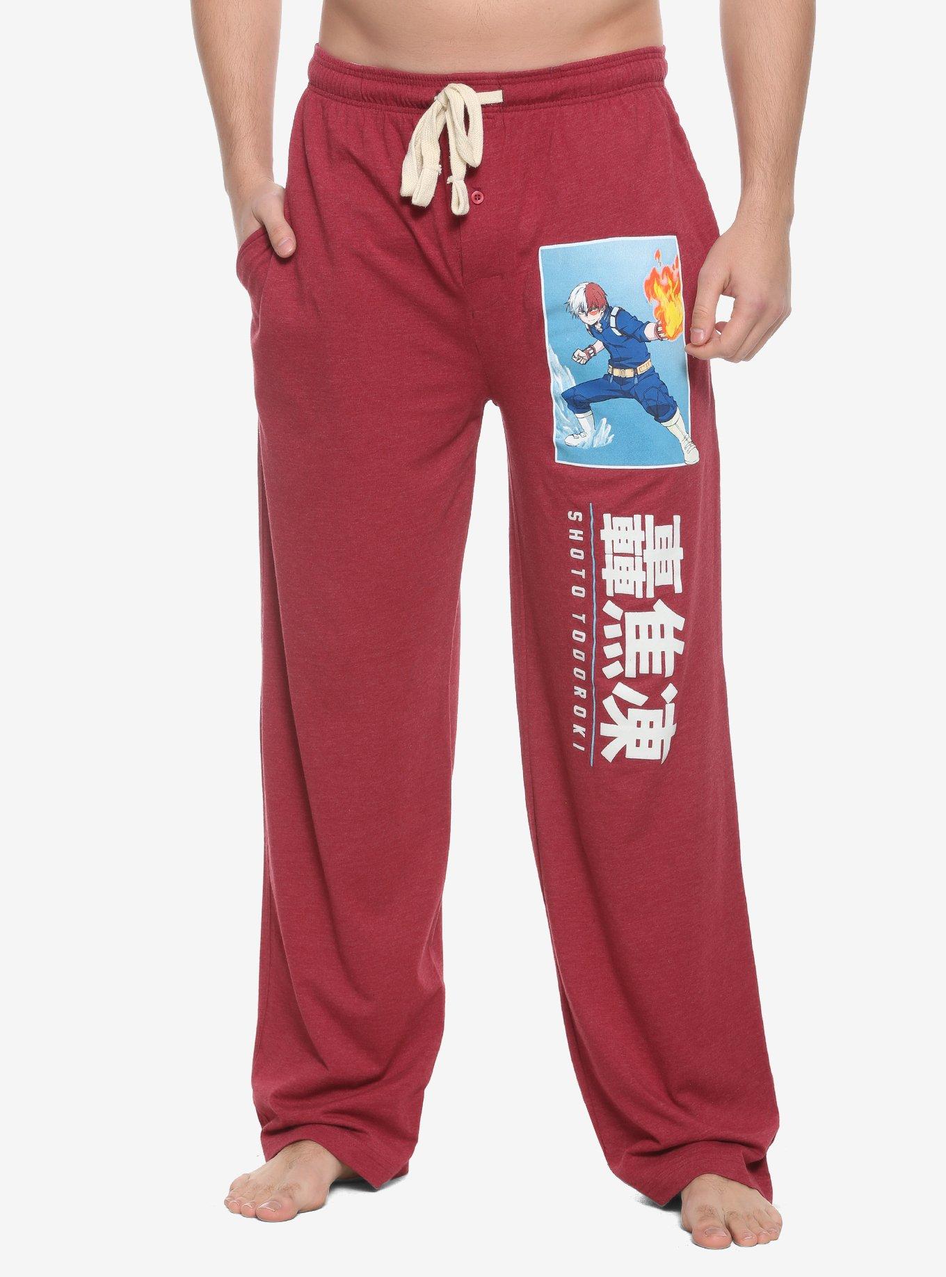 My Hero Academia Shoto Todoroki Pajama Pants, BURGUNDY, hi-res
