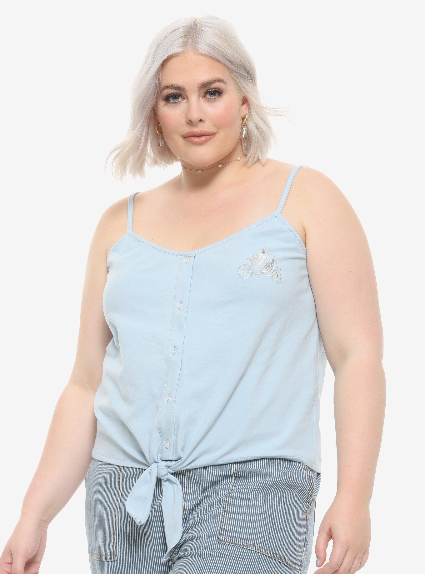 Her Universe Disney Cinderella Stroke Of Midnight Tie-Front Tank Top Plus Size, MULTI, hi-res