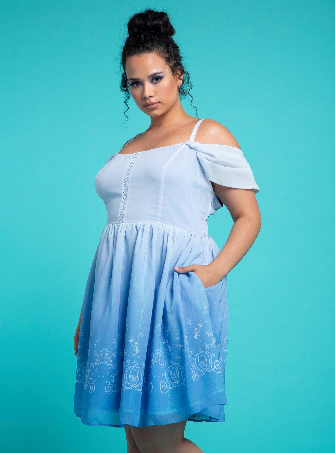 Her Universe Disney Cinderella Princess Cold Shoulder Dress Plus Size