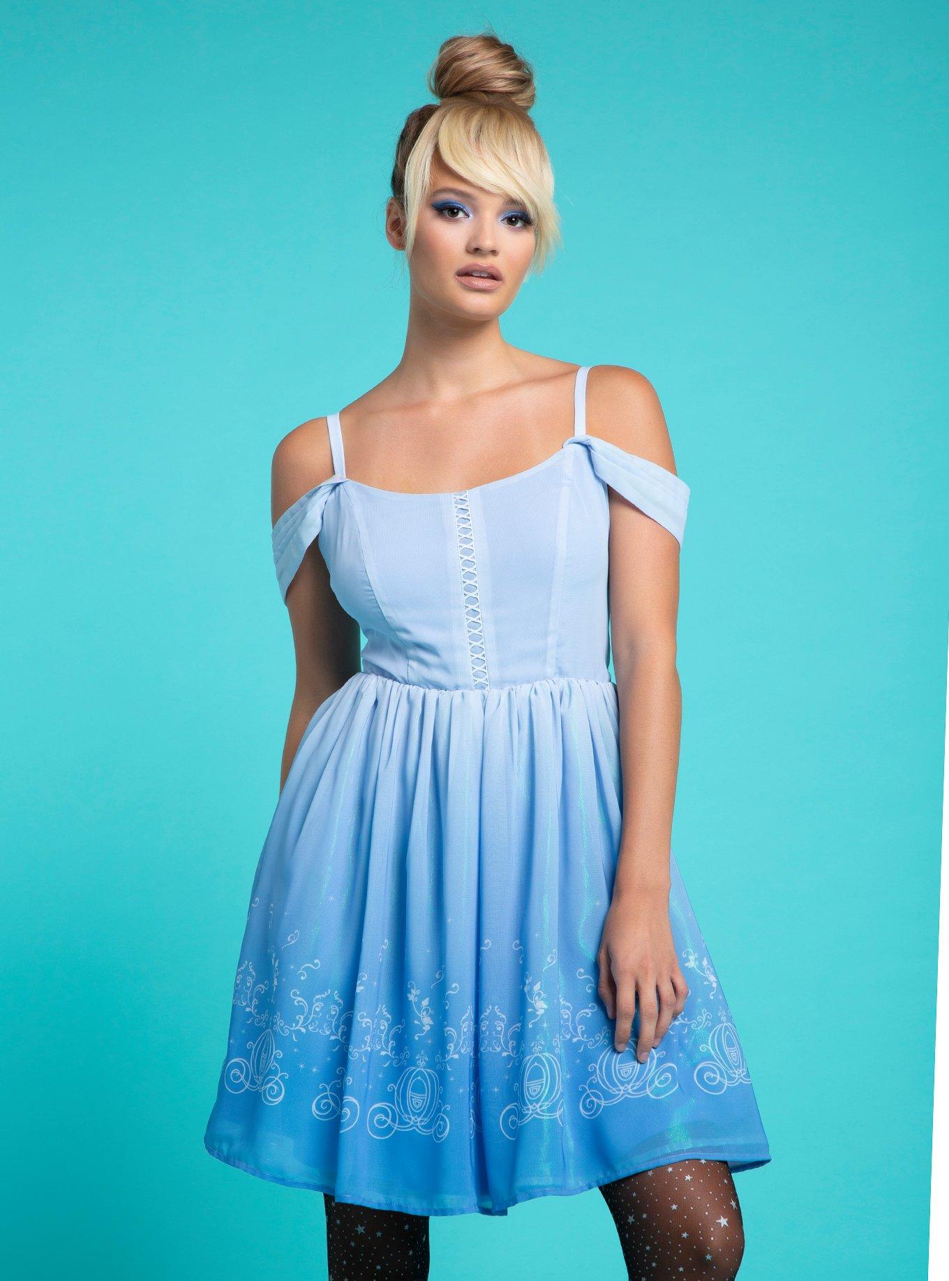 Her Universe Disney Cinderella Princess Cold Shoulder Dress, MULTI, hi-res