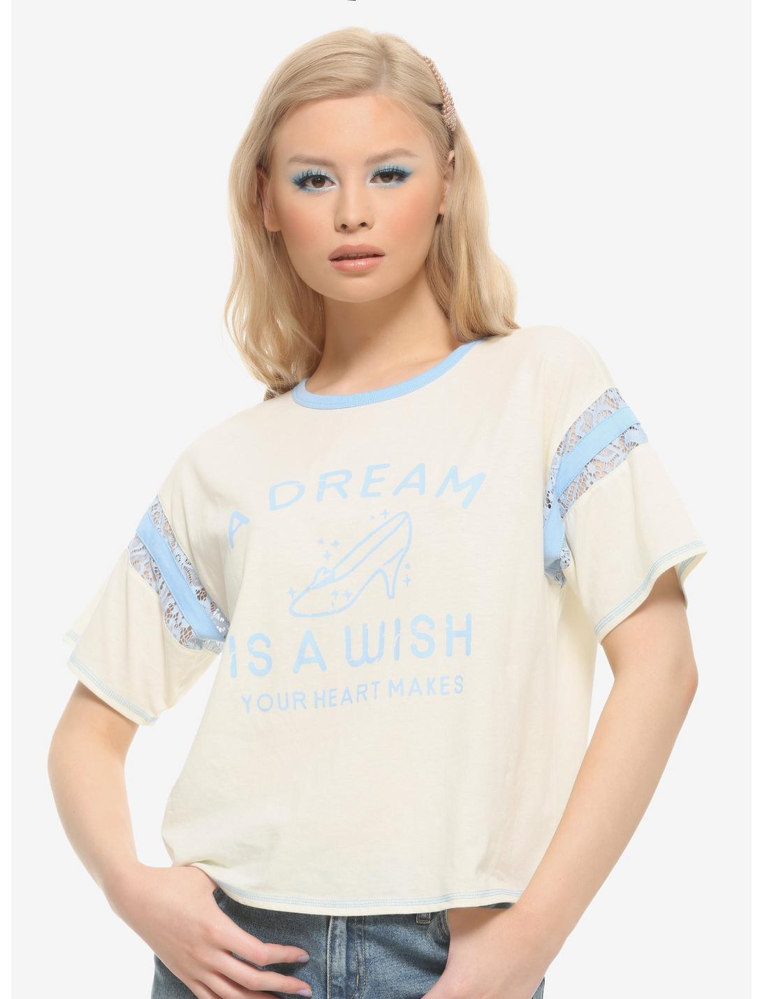 Her Universe Disney Cinderella A Dream Is A Wish Varsity Stripe Girls T-Shirt, MULTI, hi-res