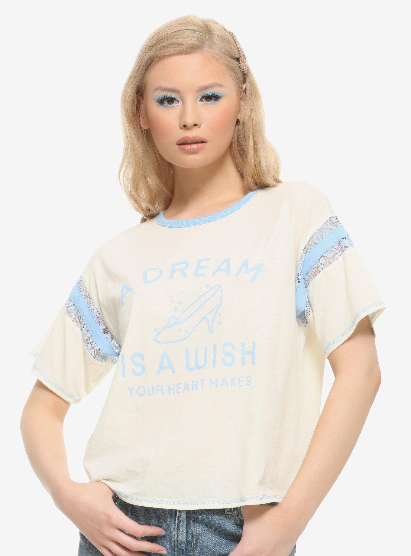 Her Universe Disney Cinderella A Dream Is A Wish Varsity Stripe Girls T-Shirt, MULTI, hi-res