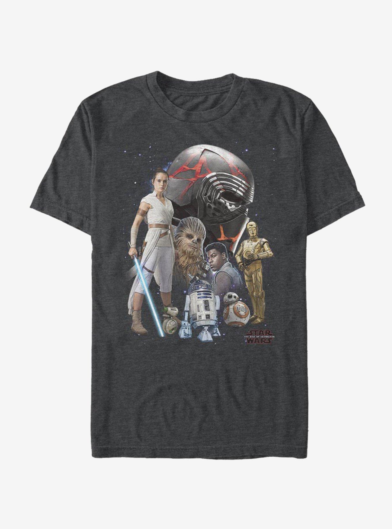 Star Wars Episode IX The Rise Of Skywalker Heroes Of The Galaxy T-Shirt, DARK CHARCOAL, hi-res view 1