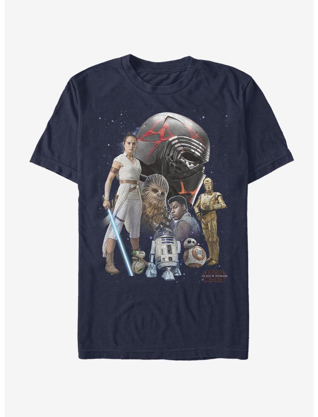 Star Wars Episode IX The Rise Of Skywalker Heroes Of The Galaxy T-Shirt, NAVY, hi-res