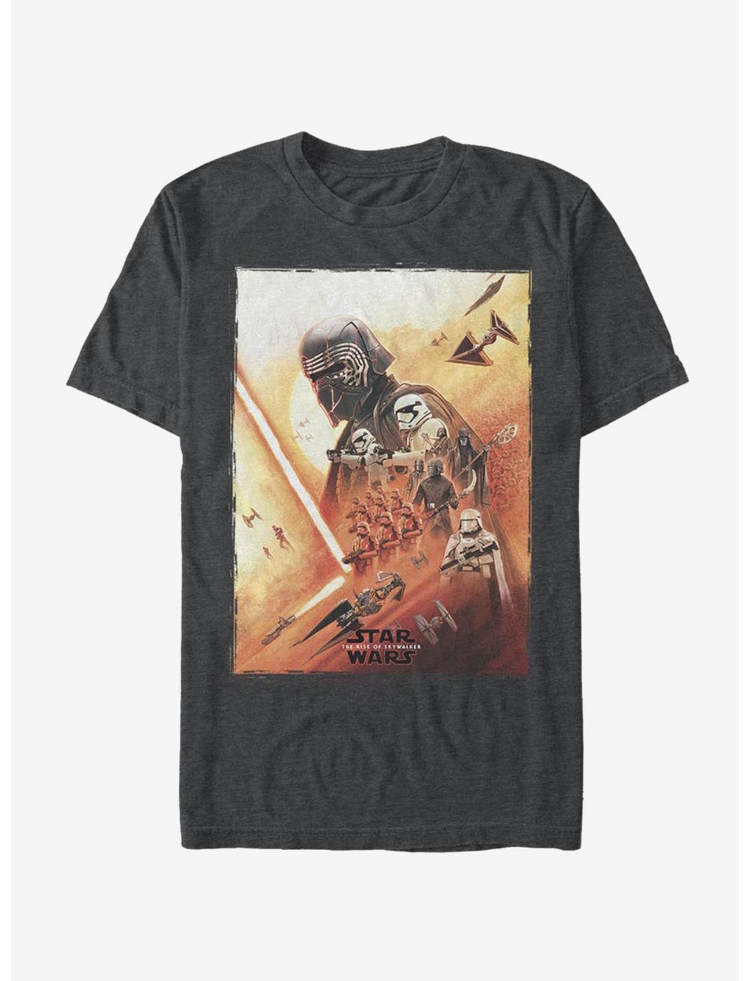 Star Wars Episode IX The Rise Of Skywalker Kylo Poster T-Shirt, DARK CHARCOAL, hi-res