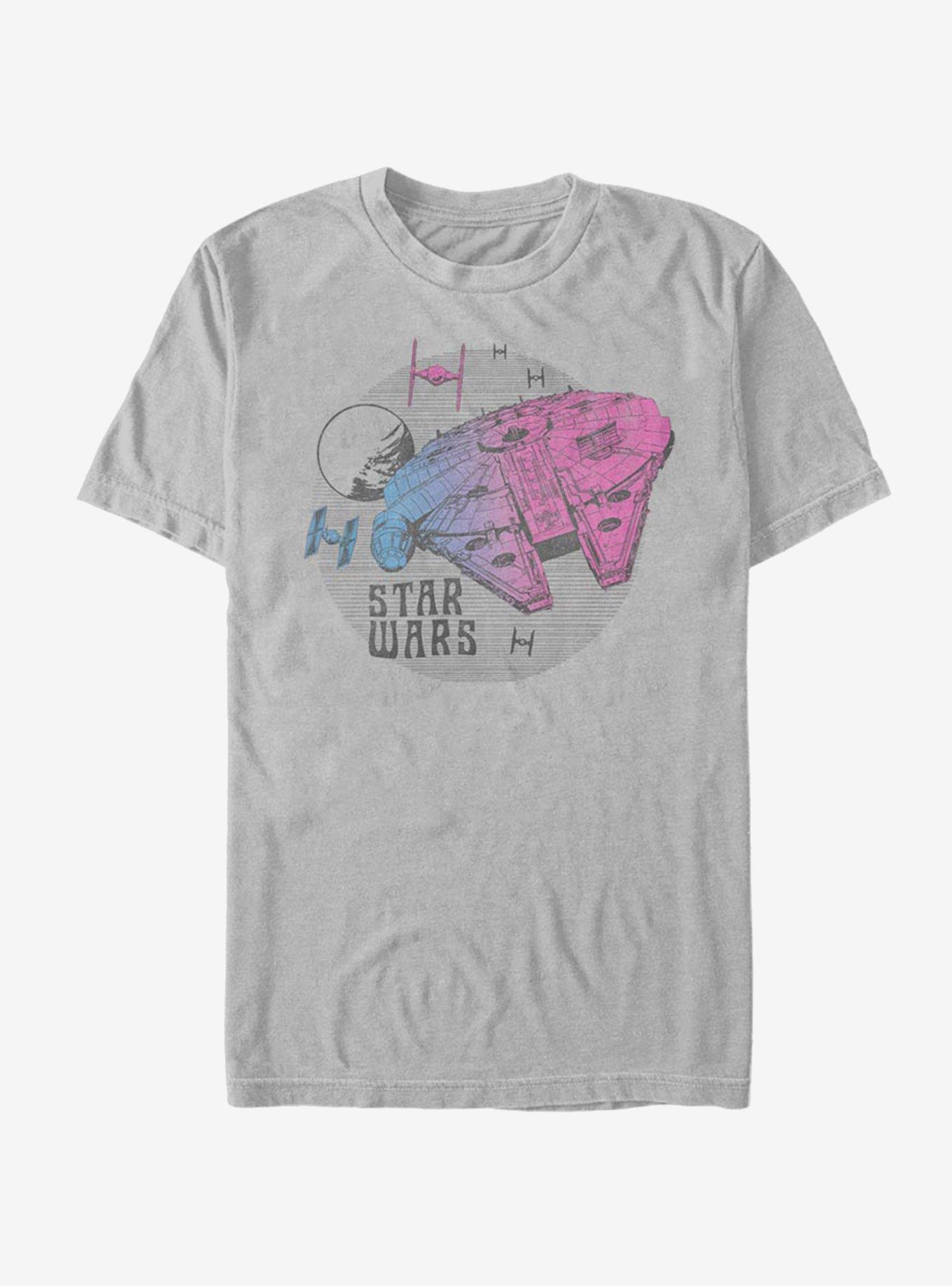 Star Wars Episode IX The Rise Of Skywalker Neon Ship T-Shirt, SILVER, hi-res