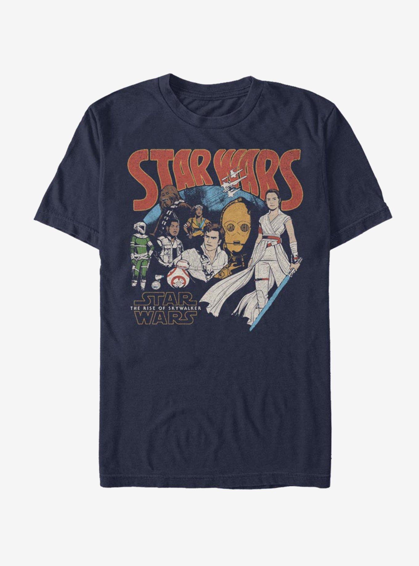 Star Wars Episode IX The Rise Of Skywalker Retro Buddies T-Shirt, NAVY, hi-res